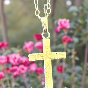 16” Gold Filled Cross Necklace